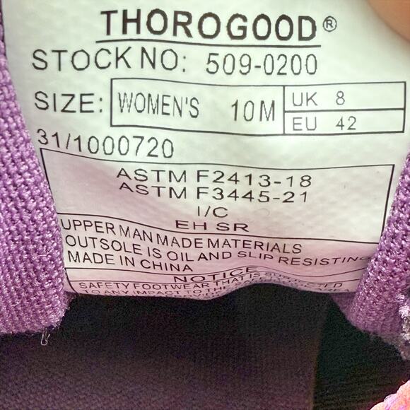 Thorogood Womens AST Mid Work Shoe US 10 M EU 42 Pink Purple SR NIB - Picture 12 of 12